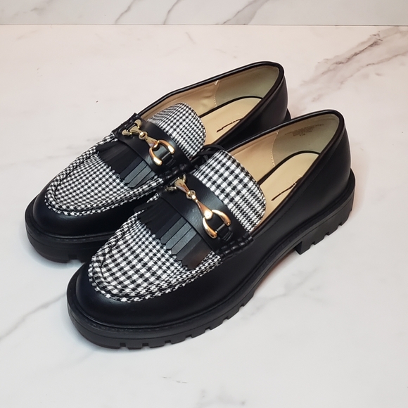 Loft NWOT Houndstooth Lug Loafers - Picture 2 of 7